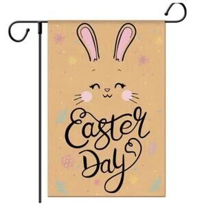 1pc 12 x18in Novelty Decorative Easter Rabbit Garden Flag, Outdoor Bunny Easter